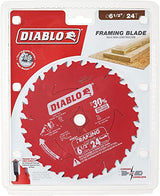 Freud D0624X Diablo 6-1/2-Inch 24-Tooth ATB Framing Saw Blade with 5/8-Inch Arbor, multi Freud