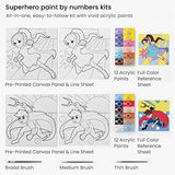 Arteza Kids Paint by Numbers Kit, 10x10 Inches, Pre-Printed Superhero Canvas Painting Kit Arteza Kids