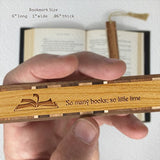 So Many Books So Little Time Engraved Wooden Bookmark - Also Available with Personalization - Made in The USA Mitercraft