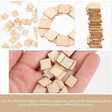 Amosfun 200 Pcs 10mm Wooden Coasters Wood- Burning Blanks Blank Tiles for Crafts Rounds Unfinished Plank Squares Craft- Square Wood Slices Blank Wood Amosfun