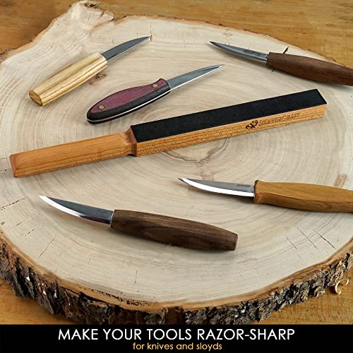 BeaverCraft Leather Strop for Knife Sharpening Strop with Polishing Compound - Stropping Leather Knife Sharpener - Carving Knife Strop Kit & Honing BeaverCraft