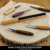 BeaverCraft Leather Strop for Knife Sharpening Strop with Polishing Compound - Stropping Leather Knife Sharpener - Carving Knife Strop Kit & Honing BeaverCraft