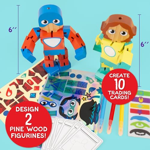 Made By Me Make Your Own Superhero Action Figurines, Make Your Own Action Figure, Includes Superhero Stickers, Moving Superhero Figurines, Customize Made By Me