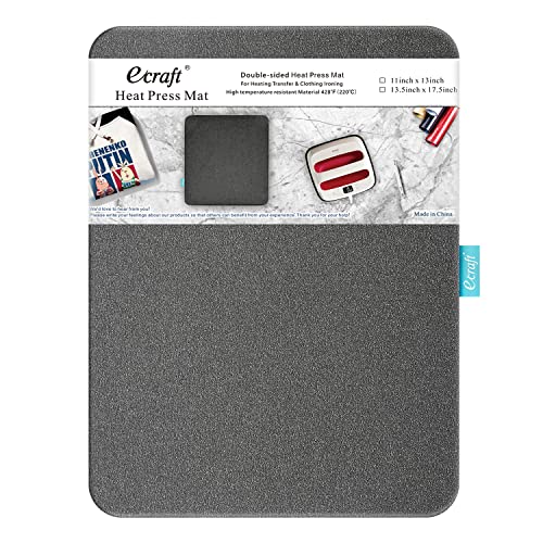 Heat Press Mat for Cricut Easypress: Ecraft 13" x 17" Double-Sided Heating Ironing Mats for Craft Insulation Transfer HTV Vinyl - WoodArtSupply