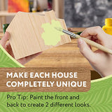 DIY Wood Table Top House Painting Kit w/ Stencil for Flowers & More - DIY House Kit for Adults & Kids - Unfinished Wood Crafts w/ Acrylic Paint - IMPRESA