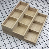 Zerodeko Wood Jewelry Tray 9 Grid Drawer Organizer Showcase Display Box Ring Earrings Holder Coffee Station Organizer Snacks Dried Fruits Platter Zerodeko