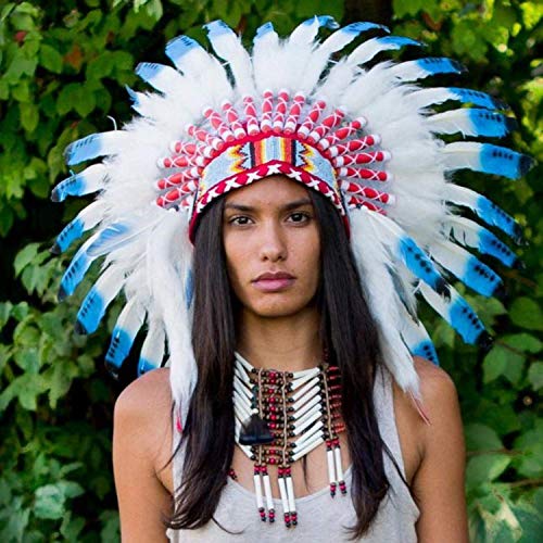 Novum Crafts Feather Headdress | Native American Indian Inspired | Blue Tips Novum Crafts