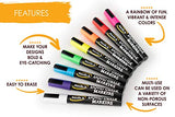 Chalk Markers - 4 White, Erasable, Non-Toxic, Water-Based, Reversible Tips, Crisp White For Kids & Adults for Glass & Chalkboard Markers for Bandle B.