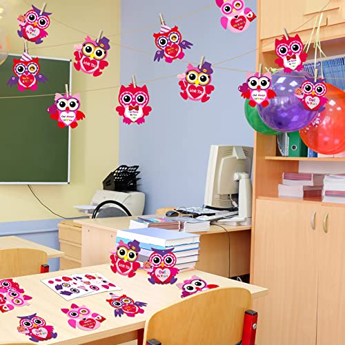 chiazllta 30 PCS Valentine's Day Craft Kits DIY Owl Craft for Kids Valentine's Heart Craft Make Your Own Owl Bulk Set for Home Classroom Game chiazllta