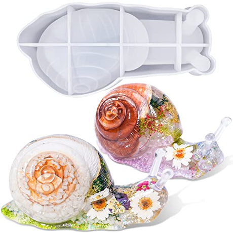 LET'S RESIN Snail Resin Molds Silicone 6inch, Large Animal Molds with Finely Carved Snail Design, 3D Silicone Molds, Casting Resin, DIY Snail LET'S RESIN