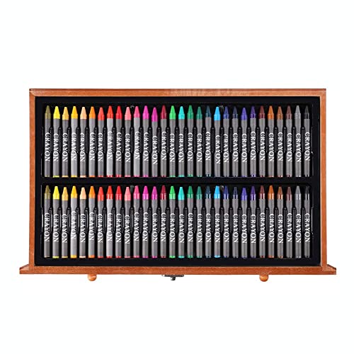 XARONF Art Supplies, 142-Piece Deluxe Wooden Art Set Crafts Kit, Oil Pastels, Colored Pencils, Watercolor Cakes, Creative Gift for Kids, Teens, - WoodArtSupply