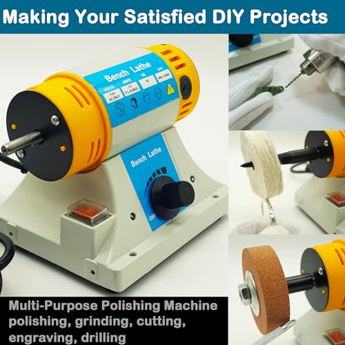 VOELIGT Jewelry Polisher Bench Buffer Polishing Machine 110V 320W Bench Grinder Dental Buffer with Cloth Wheels, Fiber Wheel, Polish Compound, VOELIGT