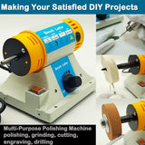 VOELIGT Jewelry Polisher Bench Buffer Polishing Machine 110V 320W Bench Grinder Dental Buffer with Cloth Wheels, Fiber Wheel, Polish Compound, VOELIGT