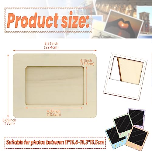 Vmiapxo 10 Pack Unfinished Wooden Picture Frames for 5" x 7" Photos, Standing Postcard Picture Frame Set DIY Keepsake Kit Decoratable Coards for - WoodArtSupply