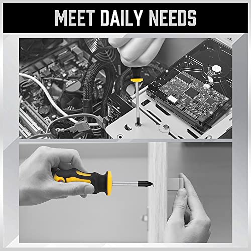 HORUSDY 11-Pieces Screwdriver Set, Magnetic 5 Phillips and 5 Flat Head Tips for Fastening and Loosening Seized HORUSDY