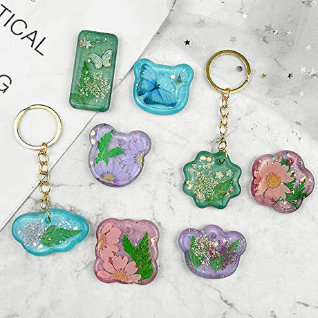 RESINWORLD 16pcs Variety Geometric Pendant Silicone Molds with Hanging Hole, Jewelry UV Resin Mold, Necklace Keychain Molds for Epoxy Resin ResinWorld
