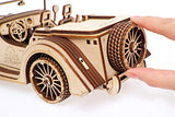 UGEARS VM-01 Roadster Vehicle – 3D Wooden car DYI – Fun Projects for Adults– 3D Mechanical Working Model Idea – Plywood Material with Transmission UGEARS