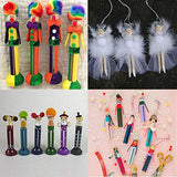 Winlyn 50 Sets Unfinished Wood Doll Pins Doll Clothespins Wooden Round Peg Wood Clothespins and Stands Craft Supplies for DIY Art Painting Projects Winlyn