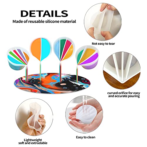 Sxlaonanhai 4 Pcs Split Cups for Paint Pouring with 2-5 Channels Resin molds Silicone Resin Mixing Cups Pour Painting Supplies Acrylic Paint Pouring - WoodArtSupply