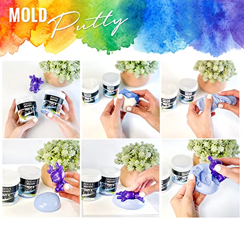 Mold Putty Silicone Mold Making Kit, Super Easy 1:1 Mix Mold Putty, 7/8 Lb (400 Grams), Makes Strong Reusable Silicone Molds Pixiss