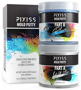 Mold Putty Silicone Mold Making Kit, Super Easy 1:1 Mix Mold Putty, 7/8 Lb (400 Grams), Makes Strong Reusable Silicone Molds Pixiss