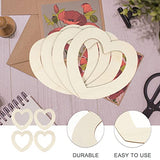 Healifty 4pcs Hollow Heart Wood Piece DIY Ornament Unfinished Heart Ornament Valentines Day Wood Heart Wood Heart Slices Wood Paint Heart Wedding Healifty
