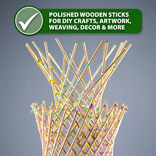 Mandala Crafts ¼ Inch Birch Wooden Dowel Rods 36 Inches - 50 Round Wood Sticks for Crafts Macrame - Natural Unfinished Wood Dowels for Cake Dowels Mandala Crafts