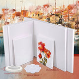 Skyouths Canvases for Painting, 40x30,30x20, 20x15, 8 Set Stretched White Canvas with Petal Paint Tray Palettes & Tape, Artist Canvases Frame Board Skyouths
