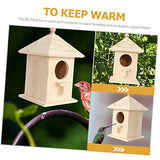 Kisangel Bird Nest Wooden Hummingbird House Birdhouses for Outdoors Bird Houses for Outside Wood Bird Feeder Unfinished Wood Birdhouse Balcony Bird Kisangel