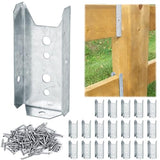LukLoy 2x4 Brackets for Wood Rail, 20 Pack Fence Brackets Repair Kit Galvanized, Includes 140PCS 304 Stainless Steel Screws LukLoy