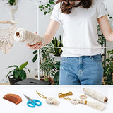 FREEBLOSS 6 Set Christmas Macrame Kit for Beginners Christmas Tree Hanging Ornaments for Holiday Wall Hanging FREEBLOSS