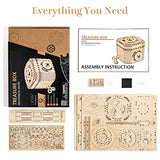 Rowood 3D Puzzles for Adults, Wooden Mechanical Gear Model Kits for Teens Kids Age 14+ - Treasure Box Rowood