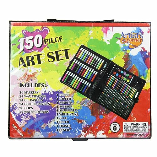 150 Art Kit, Drawing Painting Art Supplies for Kids Girls Boys Teens, Gifts Art Set Case Includes Oil Pastels, Crayons, Colored Pencils, Watercolor - WoodArtSupply