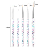 Gembityful Nail Dotting Tools 10 Pcs Kit 5 pcs Double-end Nail Dotting tools and 5 Pcs Nail Liner Brushes GEMBITYFUL