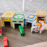 Melissa & Doug Nesting and Sorting Blocks - 6 Buildings, 6 Wooden Vehicles - Numbers Learning, Car Garage, Sorting And Stacking Toys For Toddlers Melissa & Doug