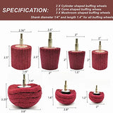 Banmo Abrasive 7 PCS Non Woven Abrasive Buffing Wheels Drill Attachment Set, Scouring Pads Wheel with 1/4" Shank Polishing Head for Polishing Banmo Abrasive