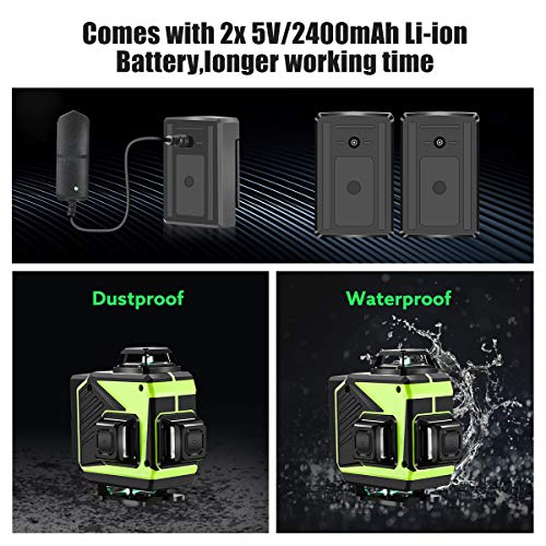 Seesii 4D Laser Level, 16 Lines Green Beam Line Laser Self-Leveling, 4x360 Cross Line Laser for Construction and Picture Hanging, Remote Controller, - WoodArtSupply