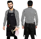 RUVANTI Work Aprons for Men/Women with Pockets - Adjustable up to XXL - Professional Grade Durability - Black Apron for Barber, Chef, BBQ, Kitchen, RUVANTI