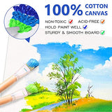 Shuttle Art Canvas Panels and Acrylic Paint Bundle, Art Painting Supplies Set for 18 Colors Acrylic Paint Bottles (240ml/8.12oz) & 52 Pack Painting Shuttle Art