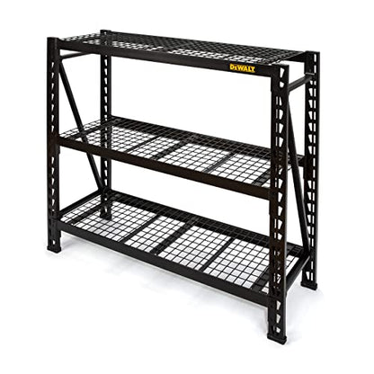 DEWALT 4-Foot Tall, 3 Shelf Steel Wire Deck Industrial Storage Rack, Adjustable for Custom Workshop/Garage Storage Solutions, Total Capacity: 4,500 - WoodArtSupply