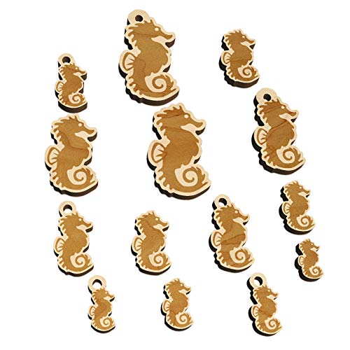 Seahorse Icon Mini Wood Shape Charms Jewelry DIY Craft - 14mm (26pcs) - No Hole Sniggle Sloth