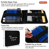 Shuttle Art Sketching and Drawing Pencils Set, 37-Piece Professional Sketch Pencils Set in Zipper Carry Case, Drawing Kit Art Supplies with Graphite Shuttle Art