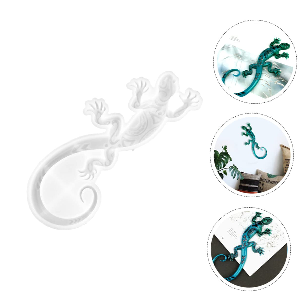 VILLCASE Gecko Decoration Mold Chocolate Making Silicone Resin for DIY Use DIY Gecko Wall Decor Wall Craft Molds Gecko Silicone Wall Art Craft Resin VILLCASE
