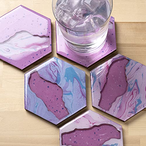 Mod Podge, River Set of 5 Coaster Kit, Surface for Epoxy, DIY Wood Pouring Supplies for Resin Arts and Crafts, 56934E Mod Podge