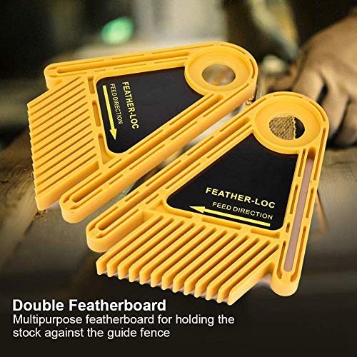 Featherboard for Table Saws, Adjustable Double Feather Board with Plastic Slide Block Gasket and Screws, Professional Multipurpose Table Saw Liccx