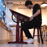 MEEDEN Vintage Wood Drafting Table & Stool Set, Artist Drafting Chair and Craft Table with Adjustable Height, Tiltable Tabletop for Artwork, Graphic MEEDEN