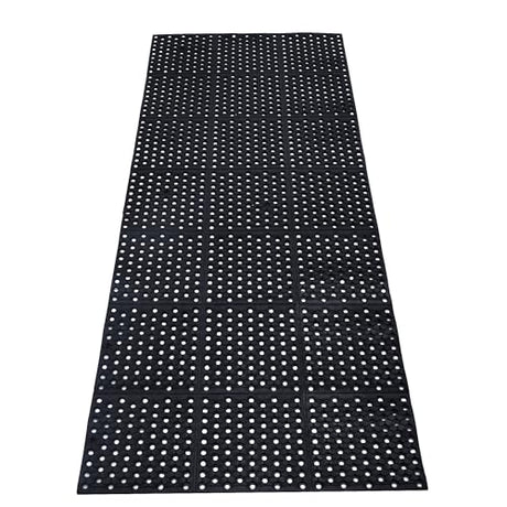 uyoyous Rubber Floor Mat with Drainage Holes 83"x35" Commercial Grade Grease Resistant Anti-Fatigue Rubber Floor Mat with Non-Slip Backing Heavy Duty uyoyous
