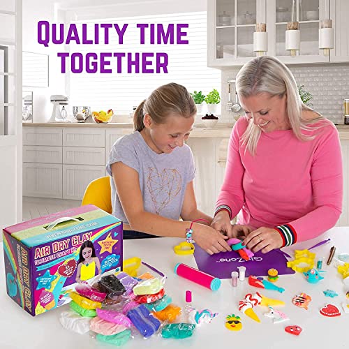 GirlZone Air Dry Clay Ultimate Craft Kit, Over 100 Piece Kids Modeling Clay Set, Air Dry Clay for Kids with No Baking Required, Arts and Crafts for GirlZone