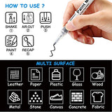 White Paint Pen, 8 Pack 0.7mm Acrylic Paint Pens with 2 White 2 Black 2 Gold 2 Silver Paint Pen Permanent Marker for Wood Rock Fabric Metal Plastic TZARROT