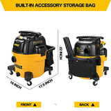 DEWALT 9 Gallon Wet/Dry VAC, Heavy-Duty Shop Vacuum with Attachments, 5 Peak HP, with Blower Function, DXV09PA, Yellow DEWALT
